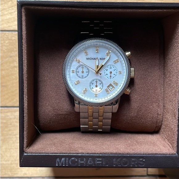 NEW - Michael Kors Ritz Chronograph Two Tone Steel Watch - Picture 2 of 7